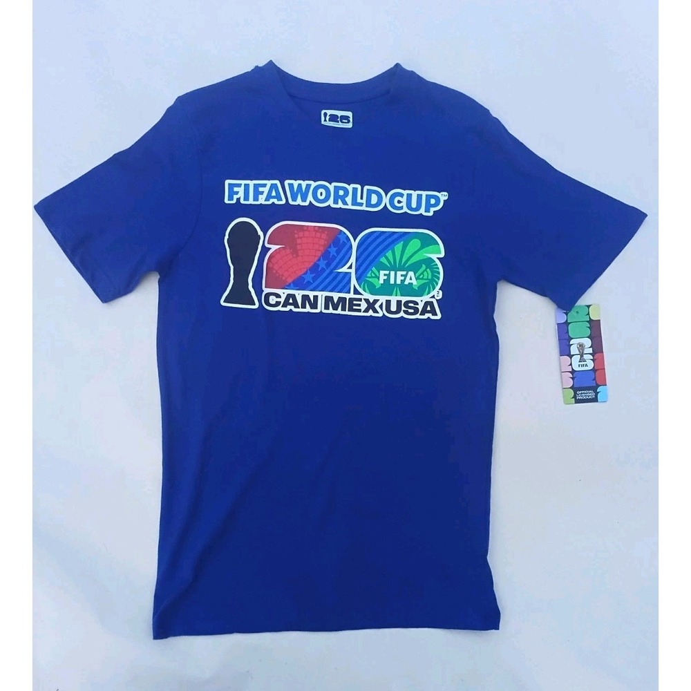 FIFA Qatar 2022 World Cup Officially Licensed Men's Blue football T-Shirt Size S